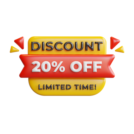 Discount 20 Percentage  3D Icon