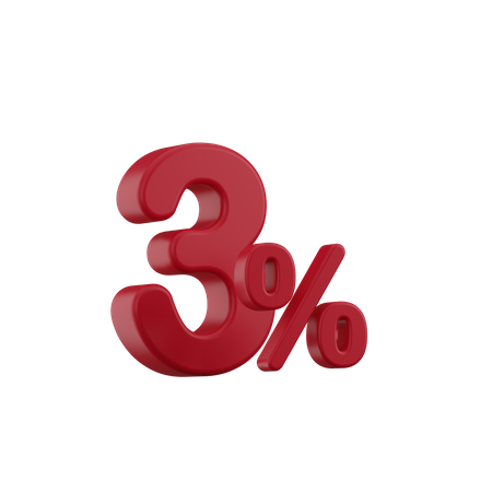 Discount 3% 3D Icon
