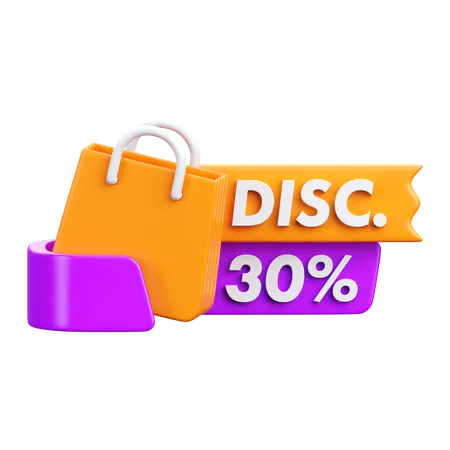 Discount 30%  3D Icon