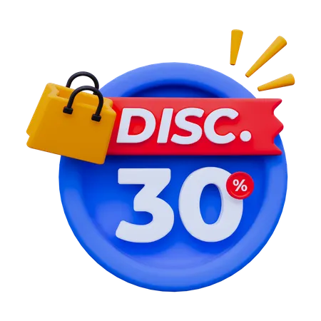 Discount 30%  3D Icon