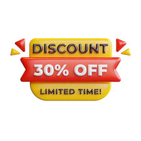 Discount 30 Percentage  3D Icon