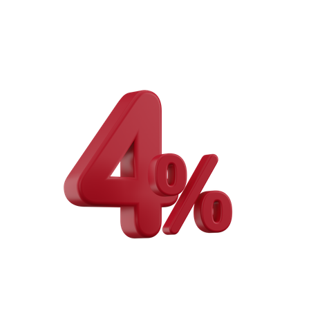 Discount 4% 3D Icon