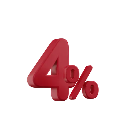 Discount 4% 3D Icon