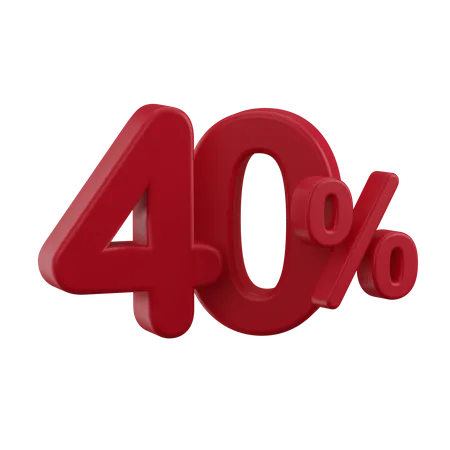 Discount 40% 3D Icon