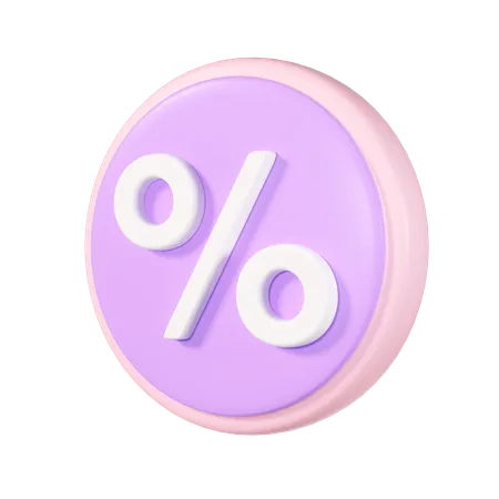Discount Percentage Icon 3D Illustration