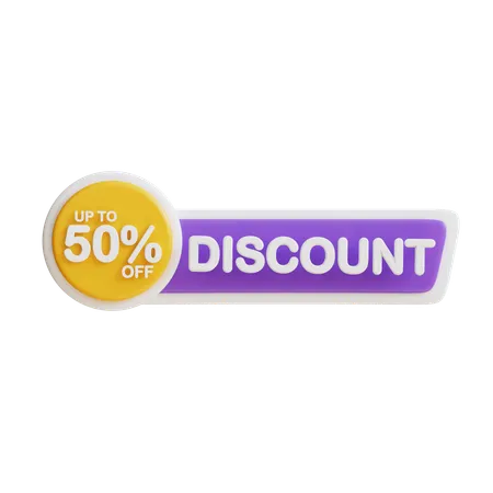 3 D Discount 50 Percent 3D Icon