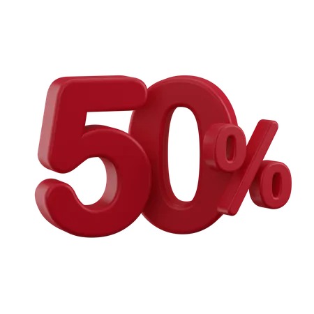 Discount 50% 3D Icon
