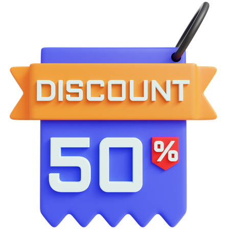 Discount 50 Percent  3D Icon