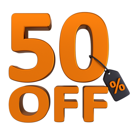 Discount 50 Percent  3D Icon