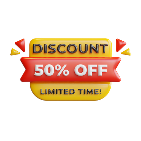 Discount 50 Percentage  3D Icon