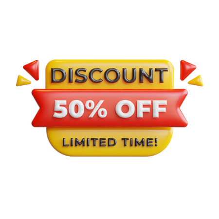 Discount 50 Percentage  3D Icon