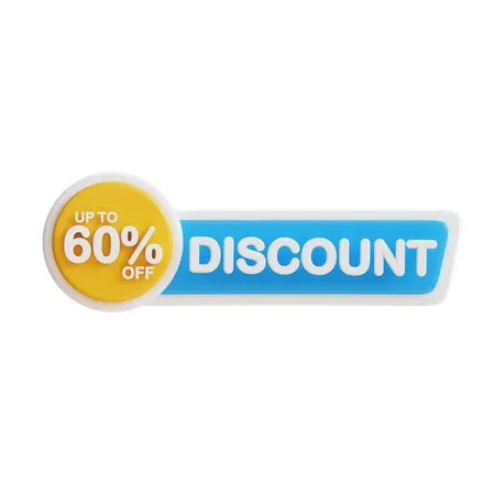 3 D Discount 60 Percent 3D Icon