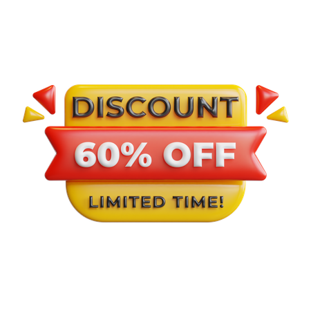 Discount 60 Percentage  3D Icon