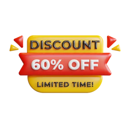 Discount 60 Percentage  3D Icon