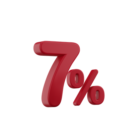 Discount 7%  3D Icon