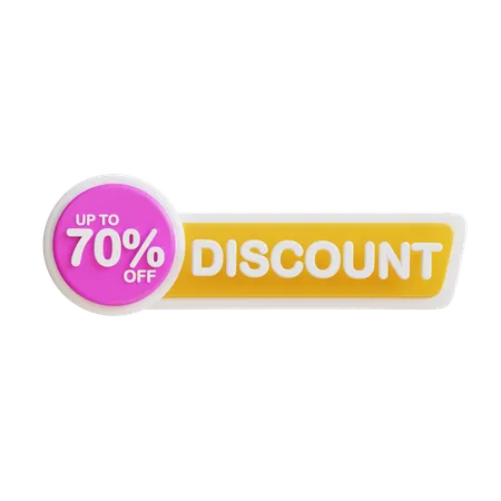 3 D Discount 70 Percent 3D Icon