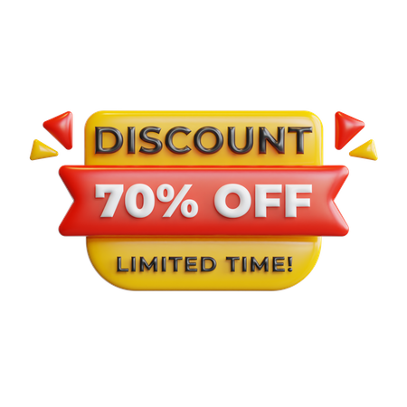 Discount 70 Percentage  3D Icon