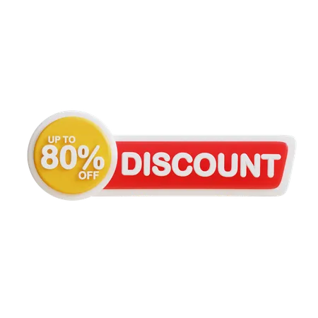 3 D Discount 80 Percent 3D Icon