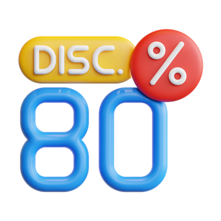 Discount 80  3D Icon