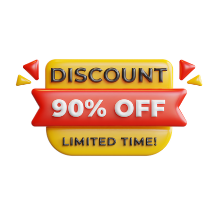 Discount 90 Percentage  3D Icon