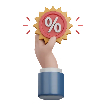 3 D Rendering Discount Isolated Useful For Ecommerce Business Retail Store Online Delivery And Marketplace Design Element 3D Icon