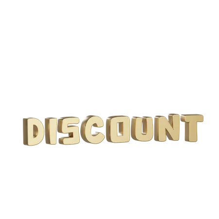 3 D Discount Promotion Gold Text 3D Icon