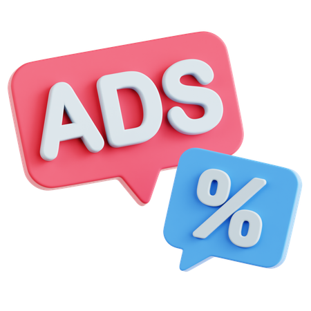 Discount Ads  3D Icon