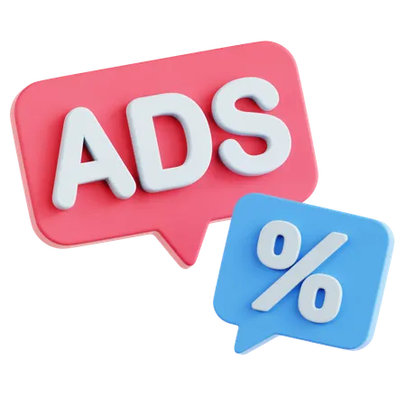 Discount Ads  3D Icon