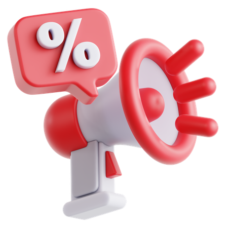 割引のお知らせ  3D Icon