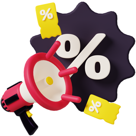 Discount Announcement  3D Icon