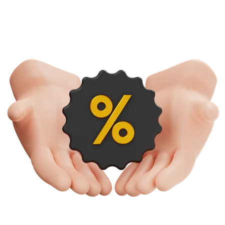 Gift Discount Hand Gesture Black Friday 3 D Icon Illustration Vector Happy Shopping With Discount And Hot Sale 3D Icon