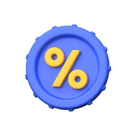 Discount Badge 3 D Icon Depicting An Emblem With Percentage Sign Symbolizing Sales Promotions And Savings Opportunities In Retail 3D Icon