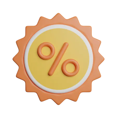 Discount Sign Percentage 3D Icon