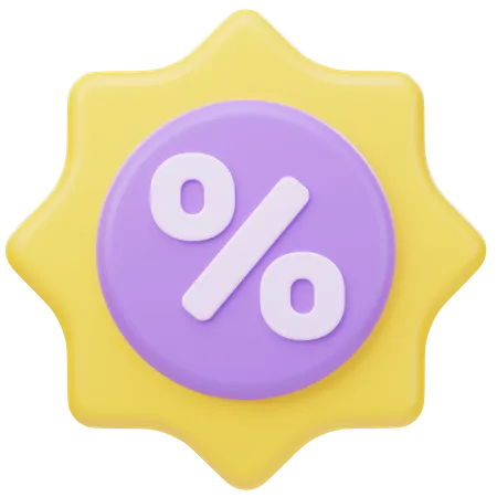Discount Badge 3 D Illustration 3D Icon