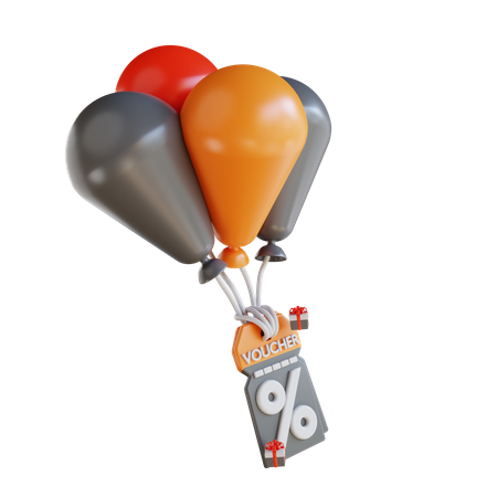 Discount Badge Balloon  3D Icon