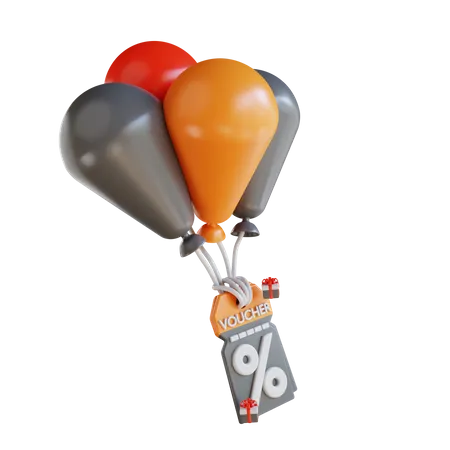 Discount Badge Balloon 3D Icon