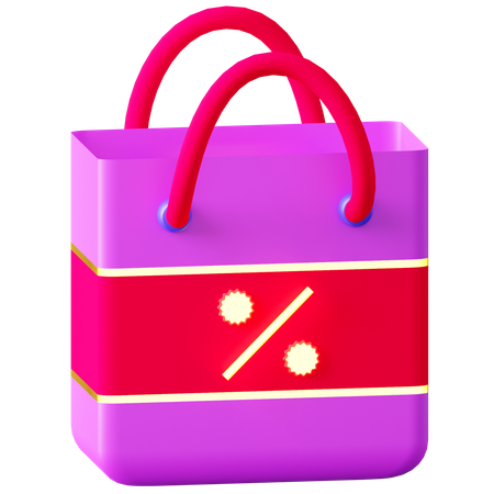 Discount Bag 3D Icon