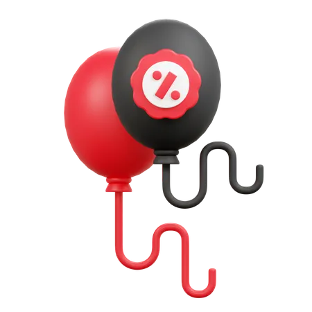 Balloons Discount 3D Icon