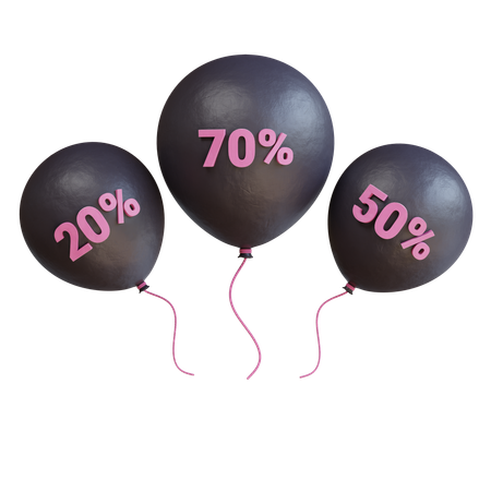 Discount Balloons  3D Icon