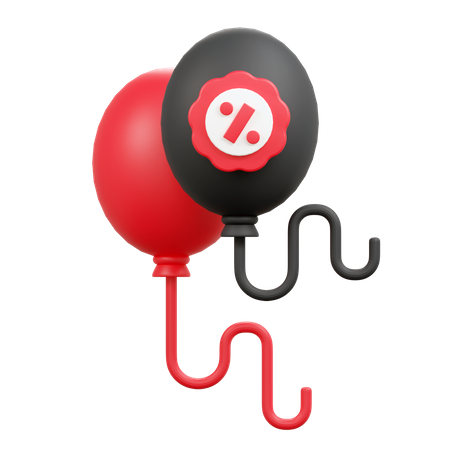 Discount Balloons  3D Icon