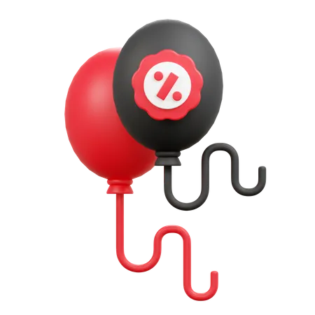 Discount Balloons  3D Icon