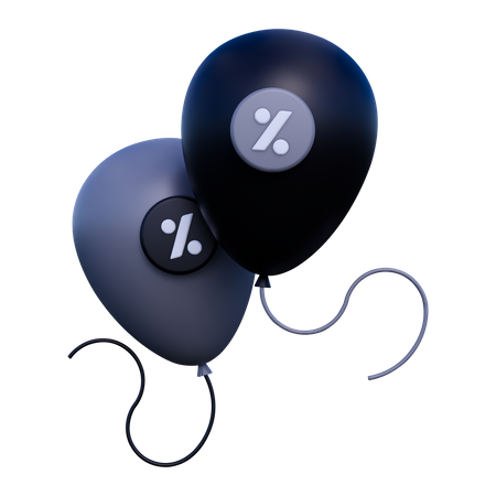 Discount Balloons  3D Icon