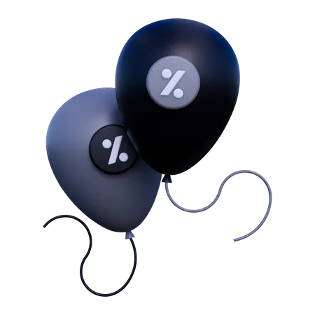 Discount Balloons  3D Icon