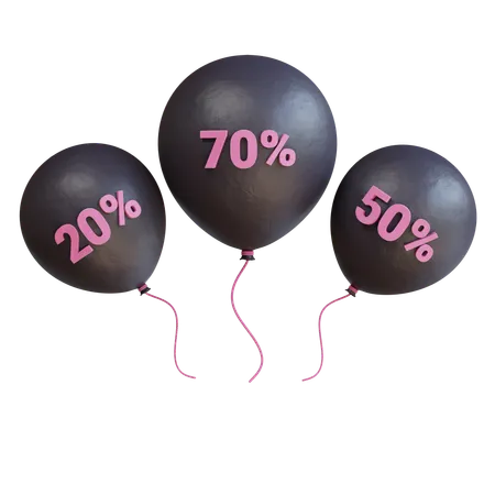 Discount Balloons  3D Icon