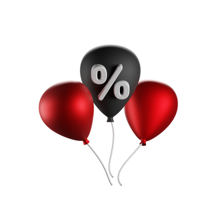 Discount Balloons  3D Icon