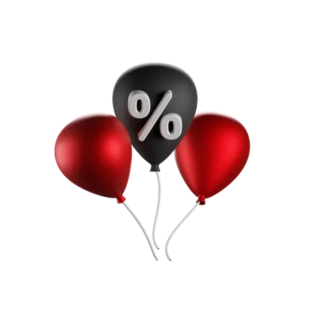 Discount Balloons  3D Icon