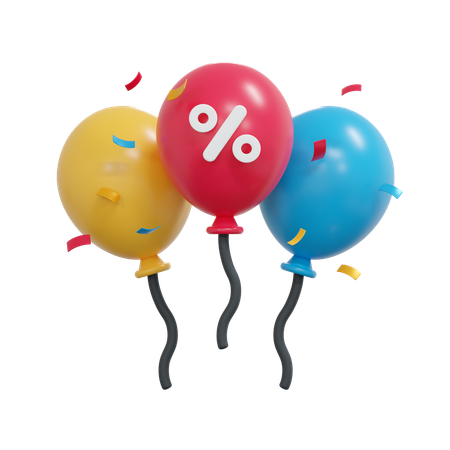 Discount Balloons  3D Icon