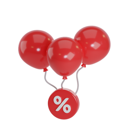 Discount Balloons  3D Icon