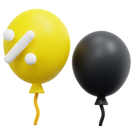 Discount Balloons 3D Icon