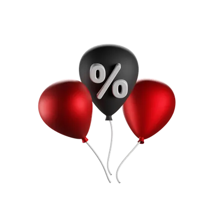 Discount Balloon 3 D Render Isolated Images 3D Icon
